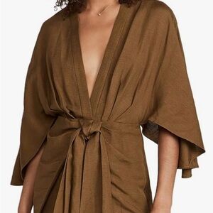 Chic Long Sleeve Brown Dress